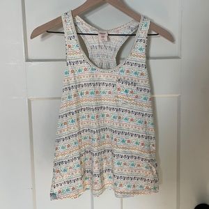 Floral pattern racer back tank top